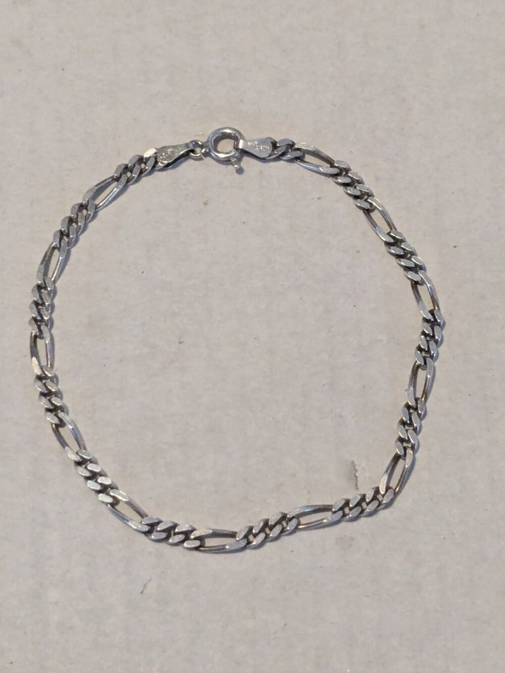 MILOR Made in Italy 925 Sterling Silver Figaro Chain Link Bracelet